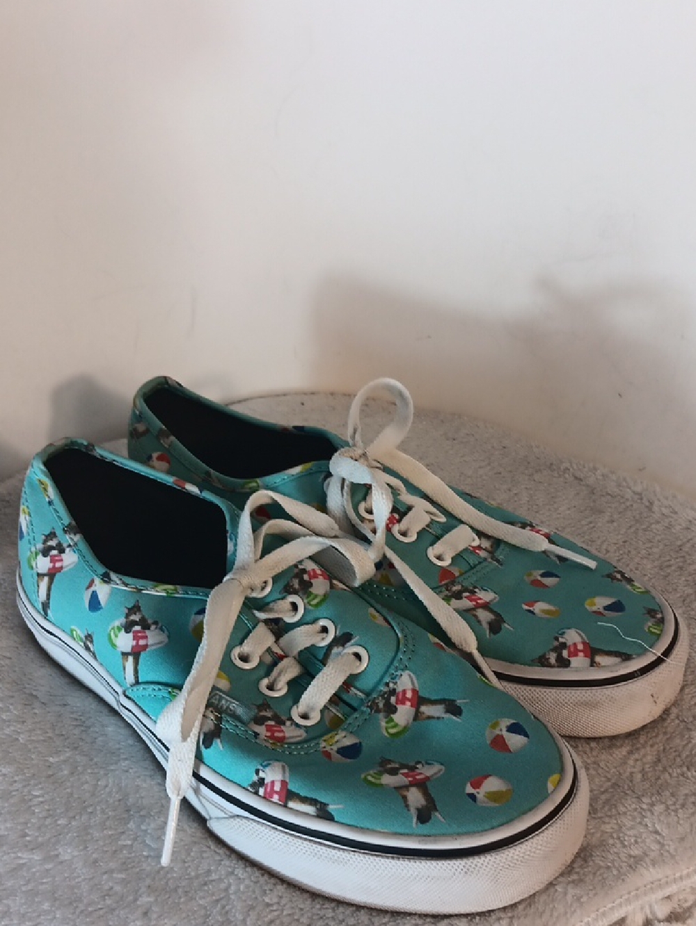 Vans Teal Cat & Beach Vibes Unisex Low-Top Sneakers